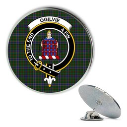 ScotsTee Shop Scottish Ogilvie of Inverarity Wilsons_ Metal Tartan Lapel Pin Scottish Clan Crest Badge