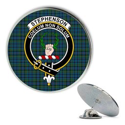 ScotsTee Shop Scottish Stephenson Hunting 2 Metal Tartan Lapel Pin Scottish Clan Crest Badge