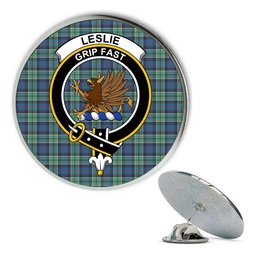 ScotsTee Shop Scottish Leslie Hunting Ancient SC Metal Tartan Lapel Pin Scottish Clan Crest Badge