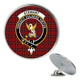 ScotsTee Shop Scottish Stewart of Rothesay 1 Metal Tartan Lapel Pin Scottish Clan Crest Badge