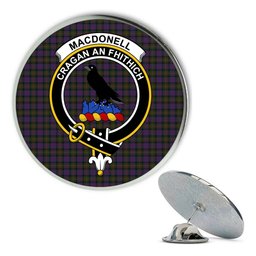 ScotsTee Shop Scottish MacDonell of Glengarry Metal Tartan Lapel Pin Scottish Clan Crest Badge