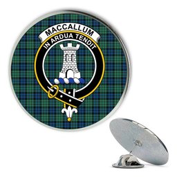 ScotsTee Shop Scottish MacCallum Ancient SC Metal Tartan Lapel Pin Scottish Clan Crest Badge