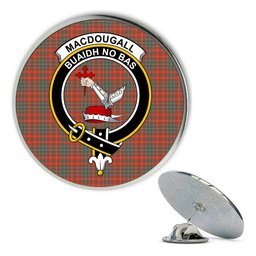 ScotsTee Shop Scottish MacDougall Ancient Metal Tartan Lapel Pin Scottish Clan Crest Badge