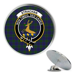 ScotsTee Shop Scottish Strachan Metal Tartan Lapel Pin Scottish Clan Crest Badge