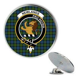 ScotsTee Shop Scottish Newlands Metal Tartan Lapel Pin Scottish Clan Crest Badge