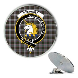 ScotsTee Shop Scottish Stewart of Appin Dress 1 Metal Tartan Lapel Pin Scottish Clan Crest Badge