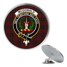 ScotsTee Shop Scottish McDonald of Glencoe Metal Tartan Lapel Pin Scottish Clan Crest Badge