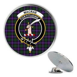 ScotsTee Shop Scottish MacRae Hunting 1 Metal Tartan Lapel Pin Scottish Clan Crest Badge