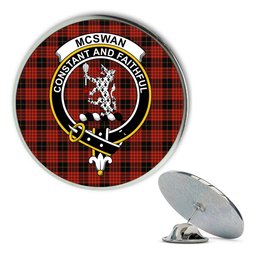 ScotsTee Shop Scottish McSwan Ancient Metal Tartan Lapel Pin Scottish Clan Crest Badge
