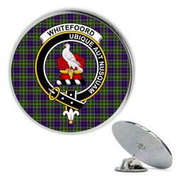 ScotsTee Shop Scottish Whitefoord Metal Tartan Lapel Pin Scottish Clan Crest Badge