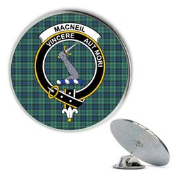 ScotsTee Shop Scottish MacNeill of Colonsay Ancient Metal Tartan Lapel Pin Scottish Clan Crest Badge