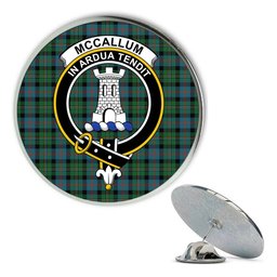 ScotsTee Shop Scottish McCallum Ancient Metal Tartan Lapel Pin Scottish Clan Crest Badge