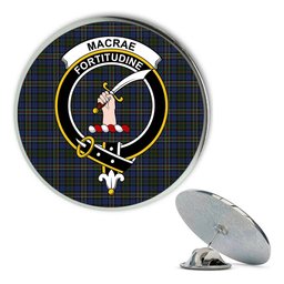 ScotsTee Shop Scottish MacRae Hunting 4 Metal Tartan Lapel Pin Scottish Clan Crest Badge