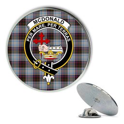 ScotsTee Shop Scottish McDonald Dress Ancient Metal Tartan Lapel Pin Scottish Clan Crest Badge