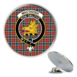 ScotsTee Shop Scottish MacTavish Ancient Metal Tartan Lapel Pin Scottish Clan Crest Badge