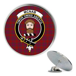 ScotsTee Shop Scottish McNab Old Metal Tartan Lapel Pin Scottish Clan Crest Badge