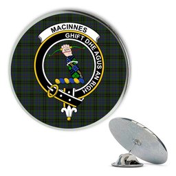 ScotsTee Shop Scottish MacInnes Metal Tartan Lapel Pin Scottish Clan Crest Badge