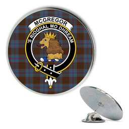 ScotsTee Shop Scottish McGregor Hastie Metal Tartan Lapel Pin Scottish Clan Crest Badge