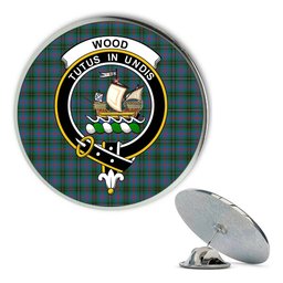 ScotsTee Shop Scottish Wood Ancient Metal Tartan Lapel Pin Scottish Clan Crest Badge
