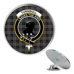 ScotsTee Shop Scottish Turnbull, Dress Bruce Metal Tartan Lapel Pin Scottish Clan Crest Badge