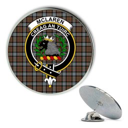 ScotsTee Shop Scottish McLaren Weathered Metal Tartan Lapel Pin Scottish Clan Crest Badge