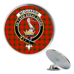 ScotsTee Shop Scottish McQuarrie Modern Metal Tartan Lapel Pin Scottish Clan Crest Badge
