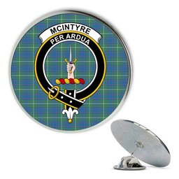 ScotsTee Shop Scottish McIntyre Hunting Ancient Metal Tartan Lapel Pin Scottish Clan Crest Badge