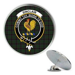 ScotsTee Shop Scottish Sinclair Hunting Metal Tartan Lapel Pin Scottish Clan Crest Badge