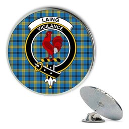 ScotsTee Shop Scottish Laing SC Metal Tartan Lapel Pin Scottish Clan Crest Badge