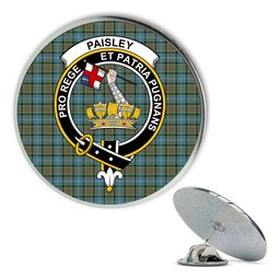 ScotsTee Shop Scottish Paisley District Metal Tartan Lapel Pin Scottish Clan Crest Badge