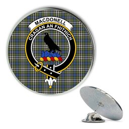 ScotsTee Shop Scottish MacDonell of Glengarry Dress Ancient Metal Tartan Lapel Pin Scottish Clan Crest Badge