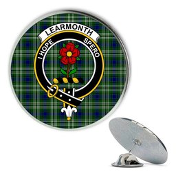 ScotsTee Shop Scottish Learmonth Metal Tartan Lapel Pin Scottish Clan Crest Badge