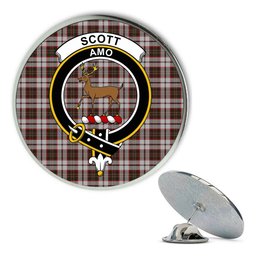 ScotsTee Shop Scottish Scott Dress Metal Tartan Lapel Pin Scottish Clan Crest Badge