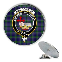 ScotsTee Shop Scottish MacDonald Lord of the Isles Hunting 2 Metal Tartan Lapel Pin Scottish Clan Crest Badge