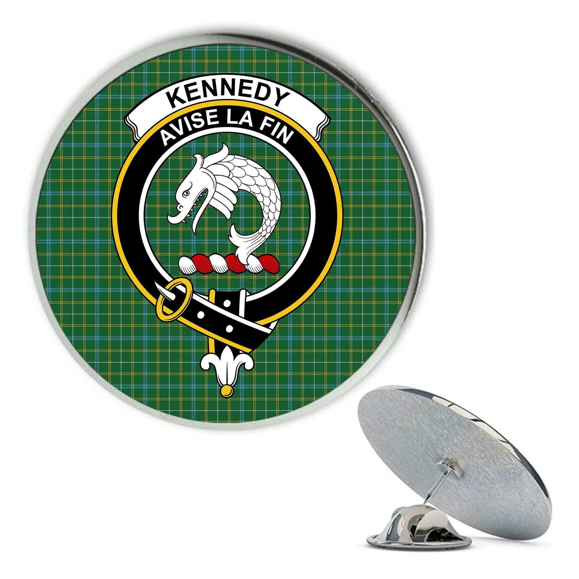 ScotsTee Shop Scottish Kennedy Irish Ancient Metal Tartan Lapel Pin Scottish Clan Crest Badge