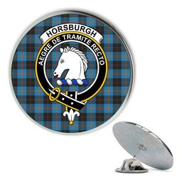 ScotsTee Shop Scottish Horsburgh Metal Tartan Lapel Pin Scottish Clan Crest Badge