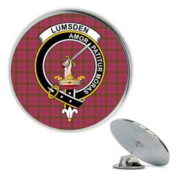 ScotsTee Shop Scottish Lumsden of Clova Ancient Metal Tartan Lapel Pin Scottish Clan Crest Badge