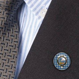 ScotsTee Shop Scottish Hutton SC Metal Tartan Lapel Pin Scottish Clan Crest Badge