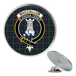ScotsTee Shop Scottish MacCallum Metal Tartan Lapel Pin Scottish Clan Crest Badge