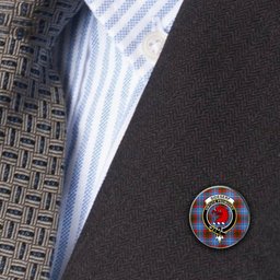 ScotsTee Shop Scottish Sideserf Metal Tartan Lapel Pin Scottish Clan Crest Badge