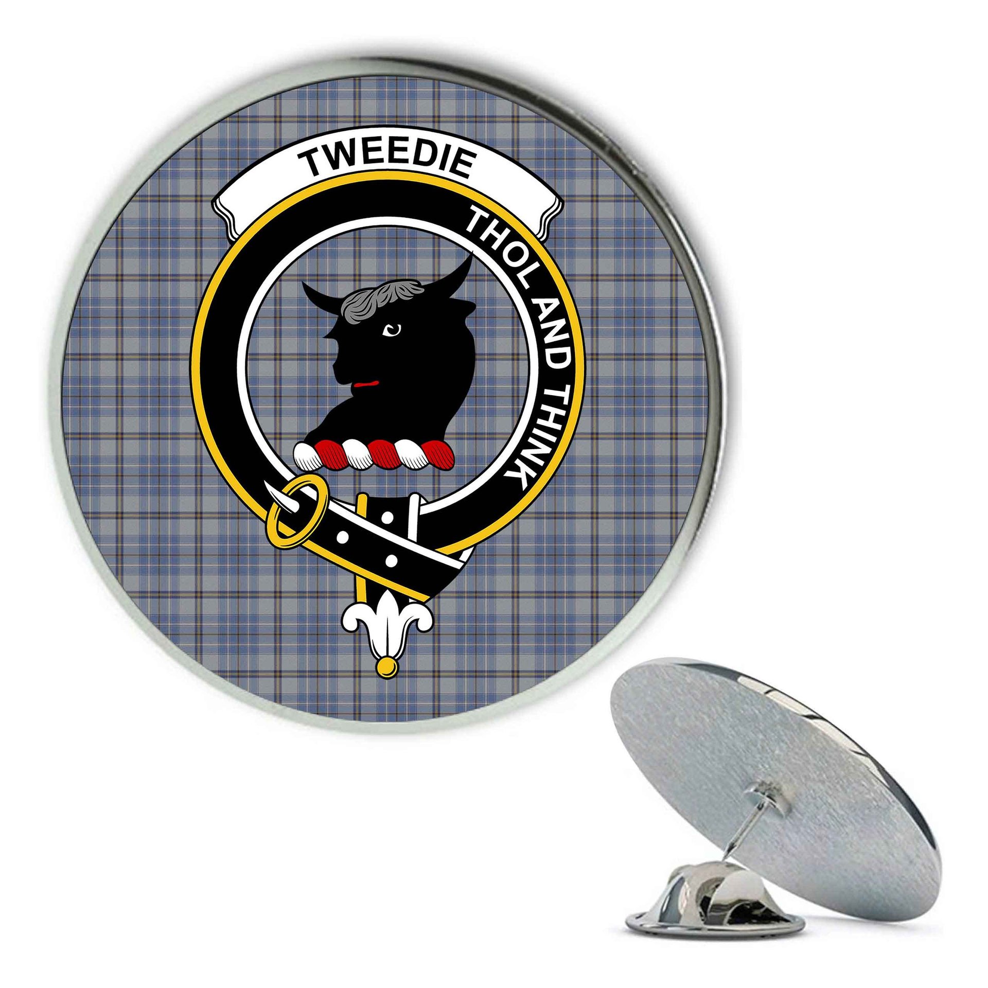 ScotsTee Shop Scottish Tweedie Metal Tartan Lapel Pin Scottish Clan Crest Badge