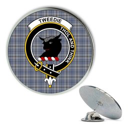 ScotsTee Shop Scottish Tweedie Metal Tartan Lapel Pin Scottish Clan Crest Badge