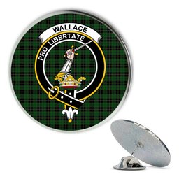 ScotsTee Shop Scottish Wallace Hunting Metal Tartan Lapel Pin Scottish Clan Crest Badge