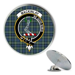 ScotsTee Shop Scottish MacKinlay Ancient Metal Tartan Lapel Pin Scottish Clan Crest Badge