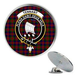 ScotsTee Shop Scottish Tennant SC Metal Tartan Lapel Pin Scottish Clan Crest Badge