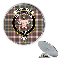ScotsTee Shop Scottish McFarlane Dress Ancient Metal Tartan Lapel Pin Scottish Clan Crest Badge