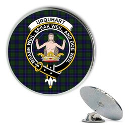 ScotsTee Shop Scottish Urquhart White Line Metal Tartan Lapel Pin Scottish Clan Crest Badge