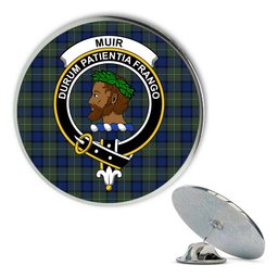 ScotsTee Shop Scottish Muir Modern Metal Tartan Lapel Pin Scottish Clan Crest Badge