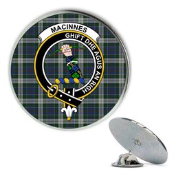 ScotsTee Shop Scottish MacInnes Dress Metal Tartan Lapel Pin Scottish Clan Crest Badge