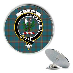 ScotsTee Shop Scottish MacLaine of Lochbuie Hunting Ancient Metal Tartan Lapel Pin Scottish Clan Crest Badge